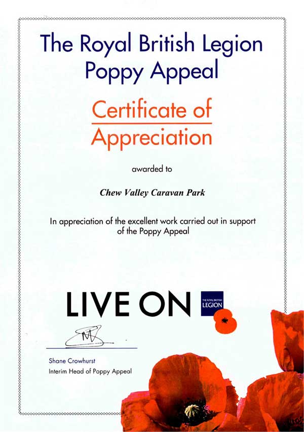 Poppy Appeal Certificate