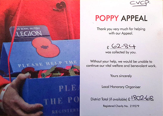 Poppy Appeal Certificate