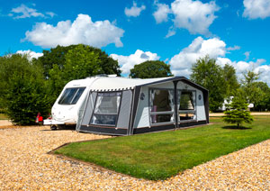 A fully serviced pitch at Bath Chew Valley Caravan Park